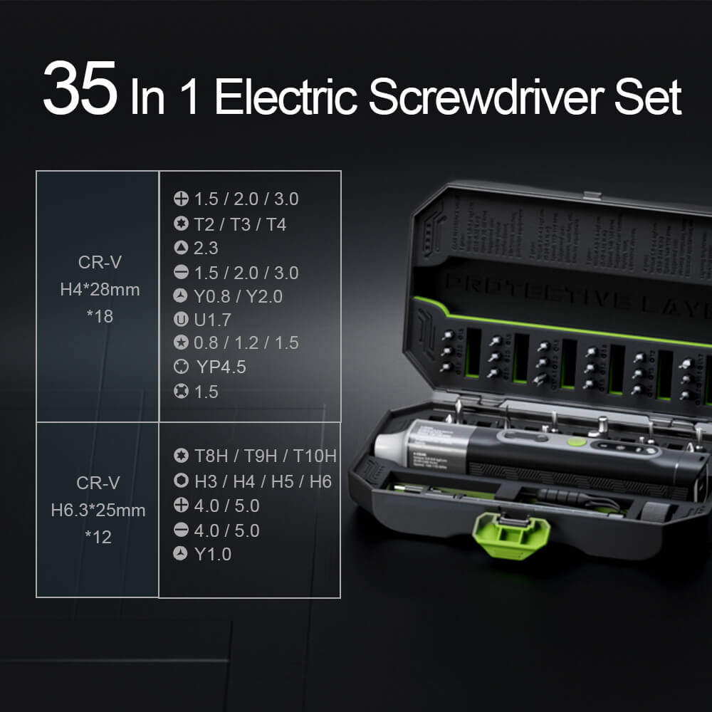 Hanboost 35 In 1 Precision Electric Screwdriver Set for PC, Phone, Camera, Laptop, Watch, and Drone Repairs