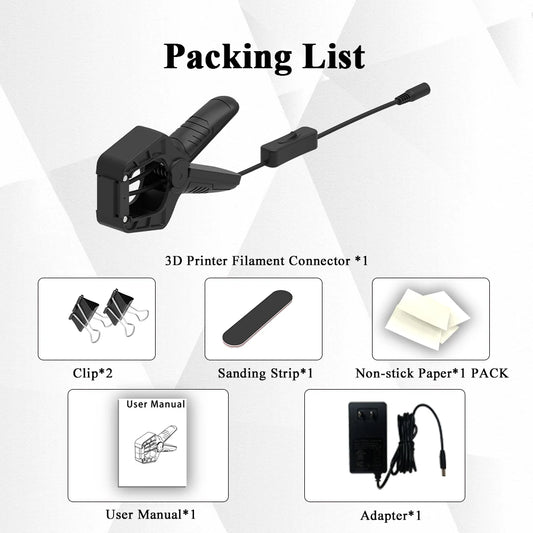 Filament Welder Splicer Connector Repair Broken PLA/ABS/PETG/TPU/PC/PP/Hips Material for 3D Printer Filament 1.75mm