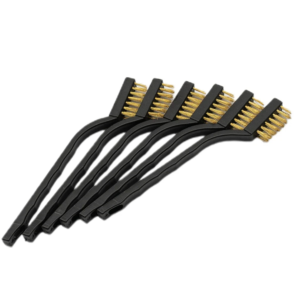 3D Printer Nozzle Cleaning Brushes Kit - 6PCS Brass Bristle Derusting Brush Set (12cm) for Extruder/Hotend Maintenance & Nozzle Unclogging Tools