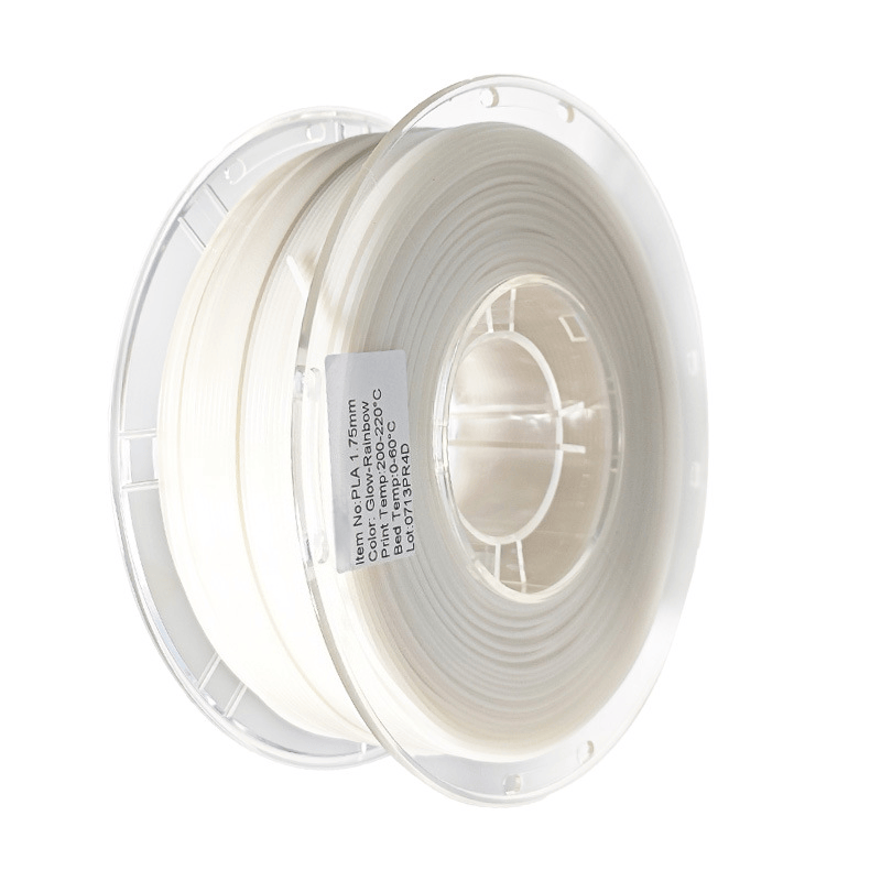 PLA Luminous Rainbow Filament 1.75mm – Multicolor Gradient Glow-in-the-Dark 3D Printing Material, Easy to Print, Eco-Friendly, 1KG