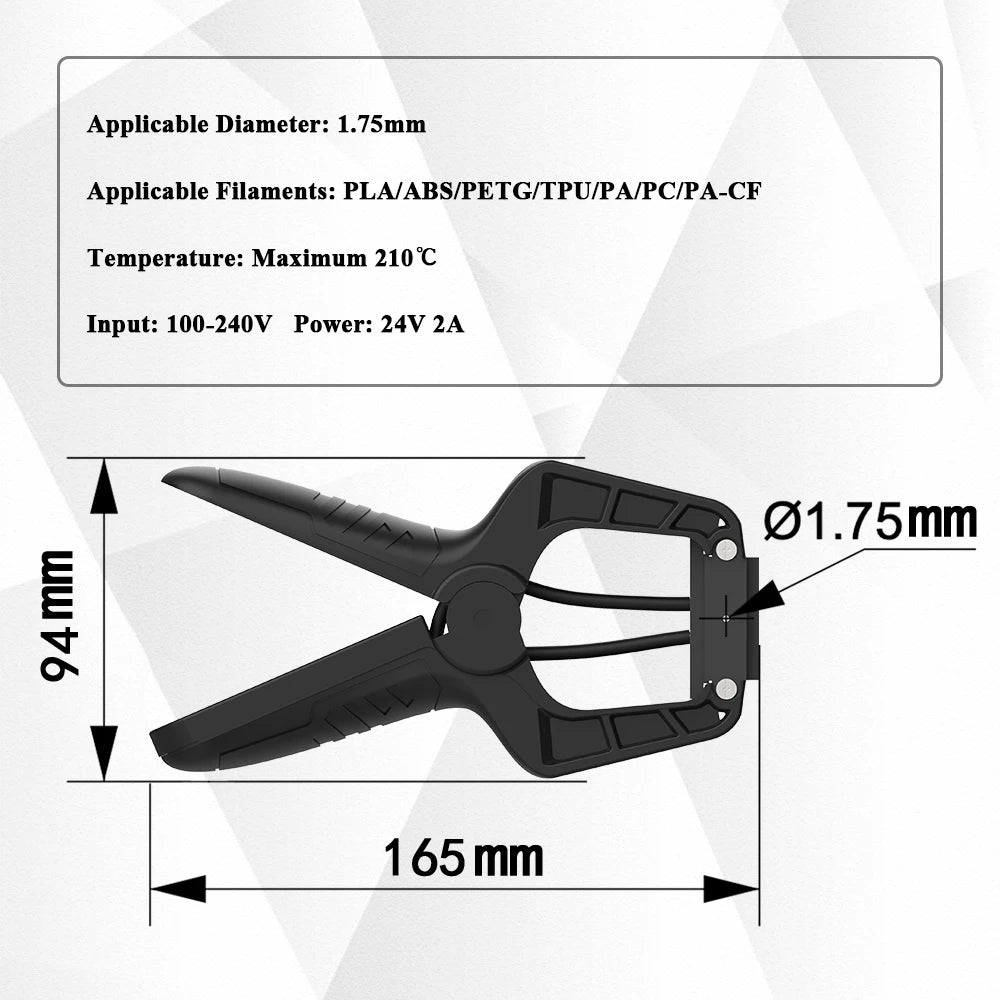 Filament Welder Splicer Connector Repair Broken PLA/ABS/PETG/TPU/PC/PP/Hips Material for 3D Printer Filament 1.75mm