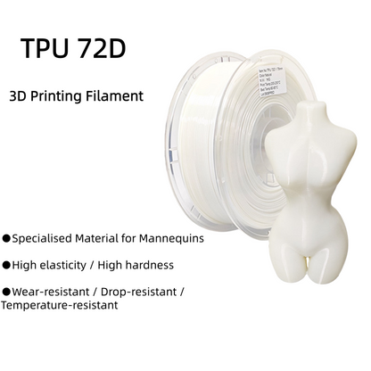 TPU 72D 3D Printer Filament 1.75mm 1KG for Mannequins & Industrial Parts